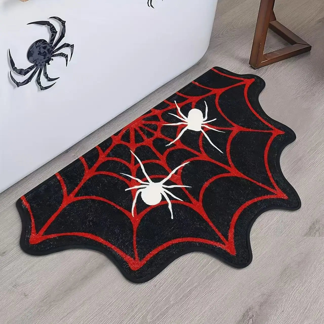 Halloween Spider Web Decorative Non-Slip Foot Mat for Home