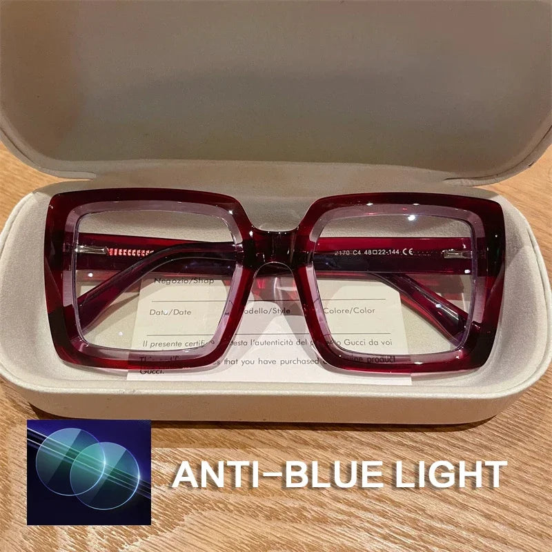 Stylish Square Reading Glasses with Anti Blue Light Protection
