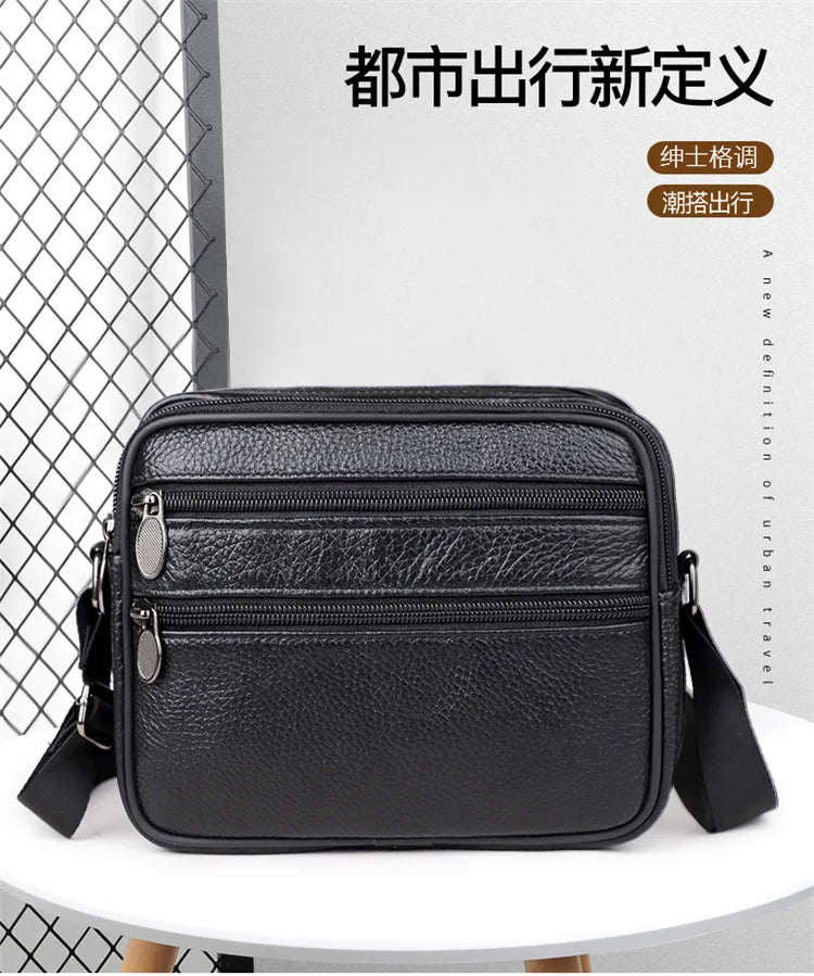 Men's Casual Sling Messenger Bag | Genuine Leather Crossbody