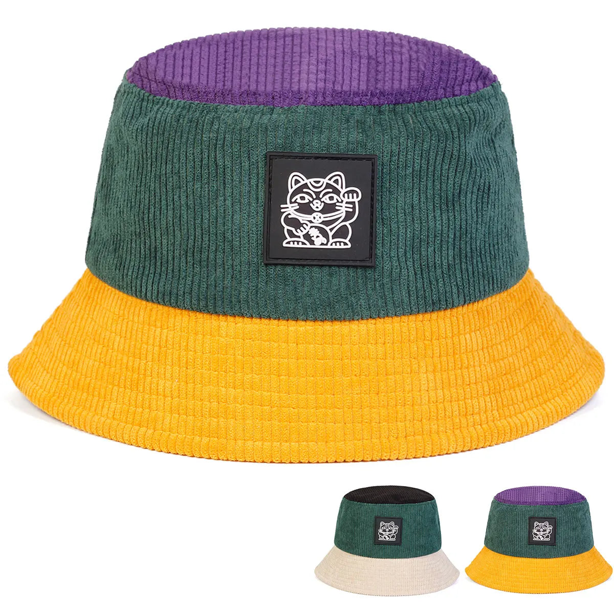 Unisex Cat Embroidery Bucket Hat | Trendy Fisherman Cap