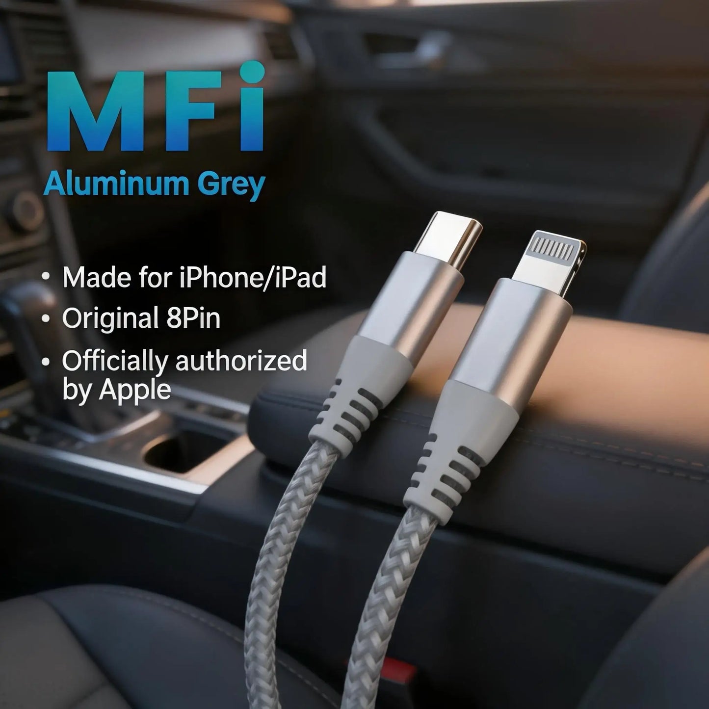 MFI Certified Fast Charging USB-C to Lightning Cable | 20W Nylon Braided