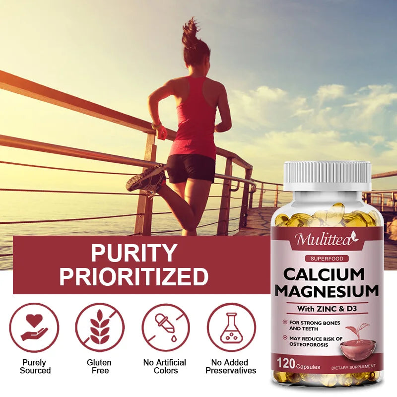 Calcium Magnesium Capsules with Zinc & Vitamin D3 for Strong Bones