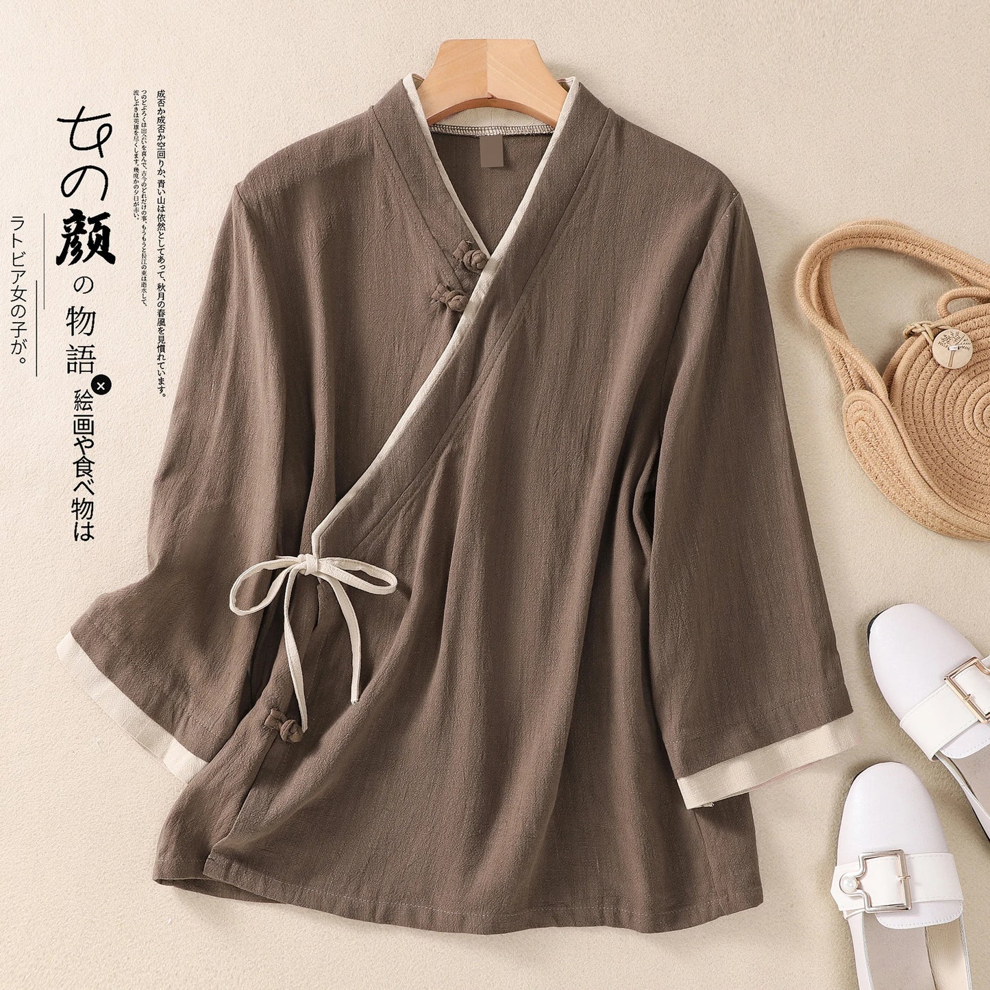 Women's Zen Chinese Top | Comfortable Summer Hanfu Tea Clothing