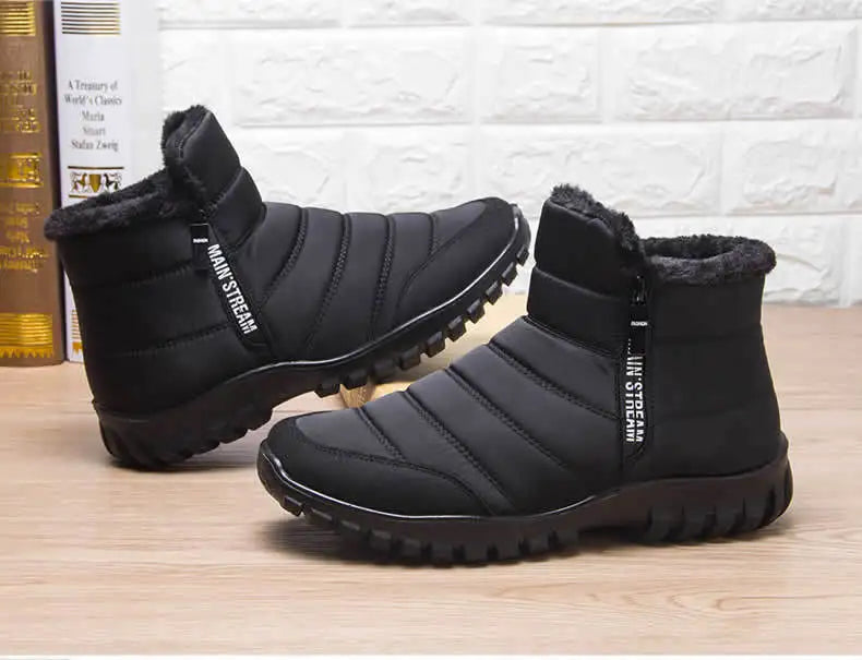 Men's Warm Cotton Snow Boots | Waterproof Ankle Winter Boots