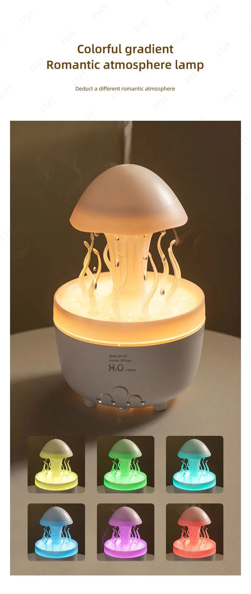Colorful Night Light Aromatherapy Humidifier | Relaxing Bedroom Decor