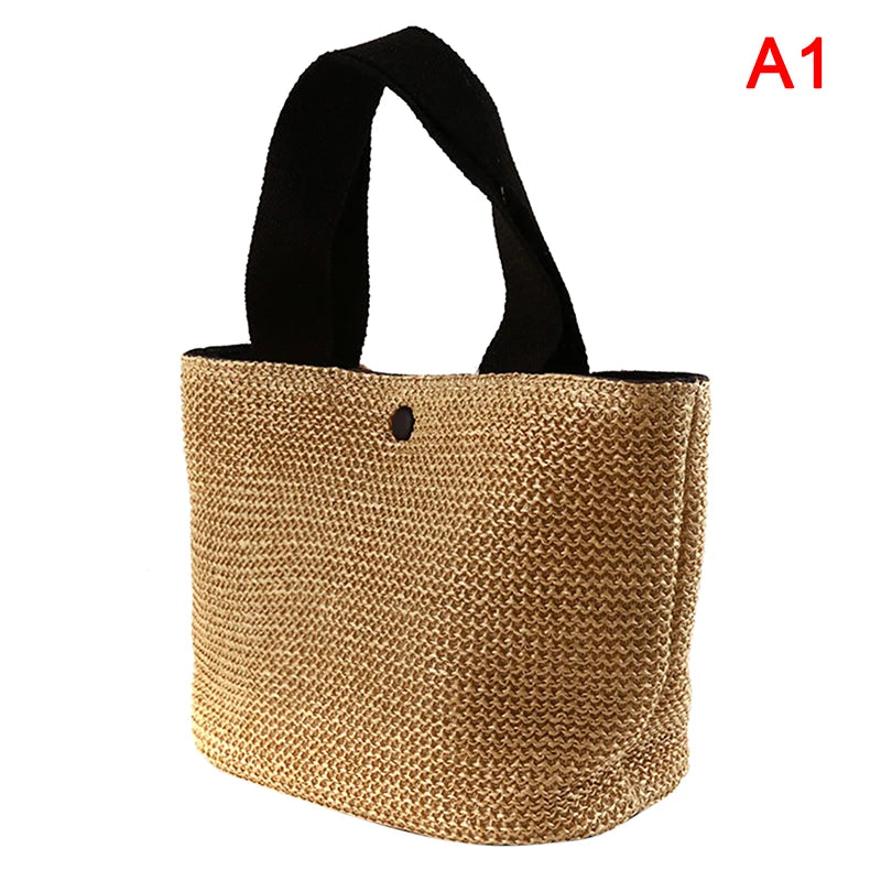 Elegant Straw Woven Handbag | Casual Beach Tote Bag for Ladies
