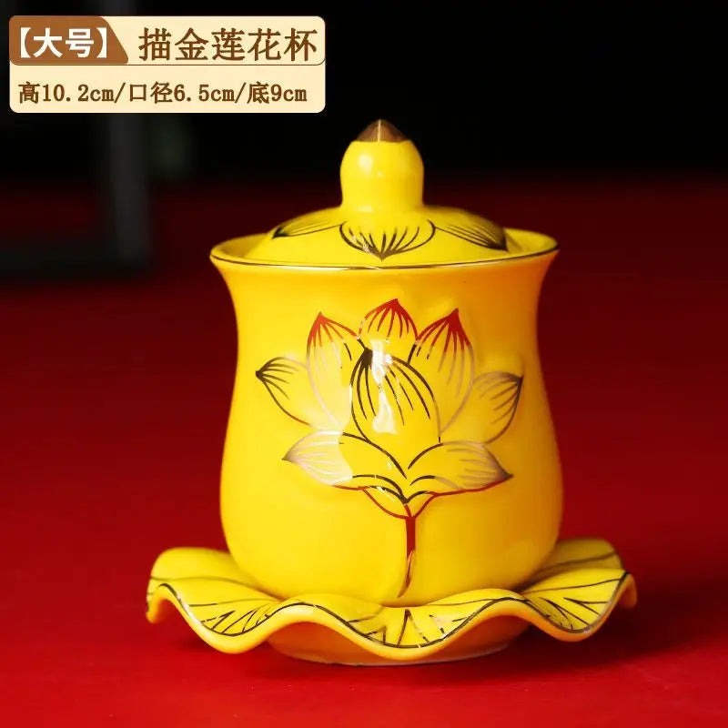 Lotus Cup Relief Ceramic Tea Cup | Elegant Guanyin Tea Set