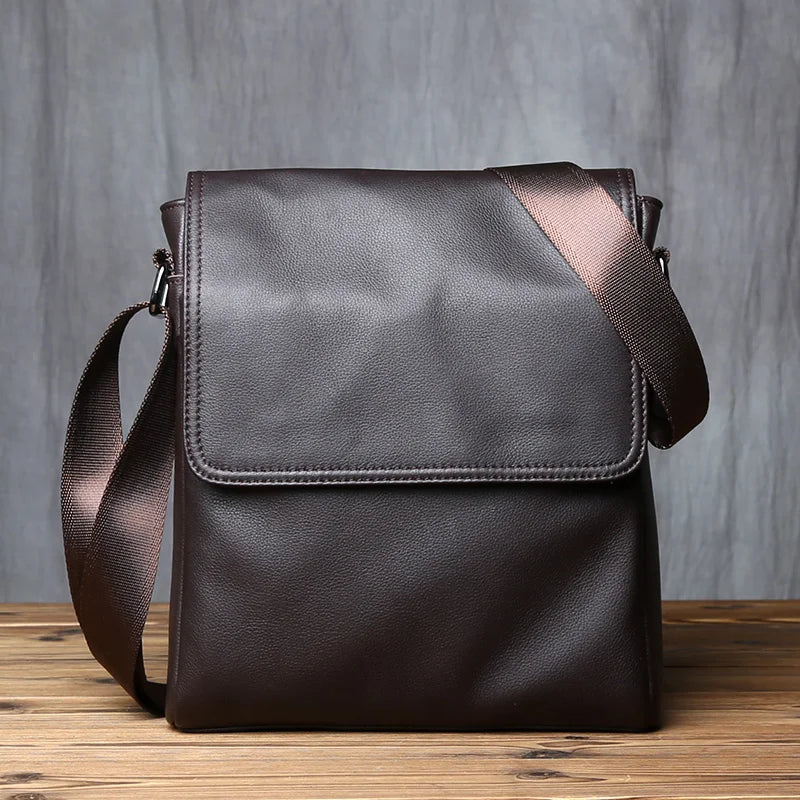 Bandolera de cuero casual para hombre | Diseño espacioso tipo bandolera
