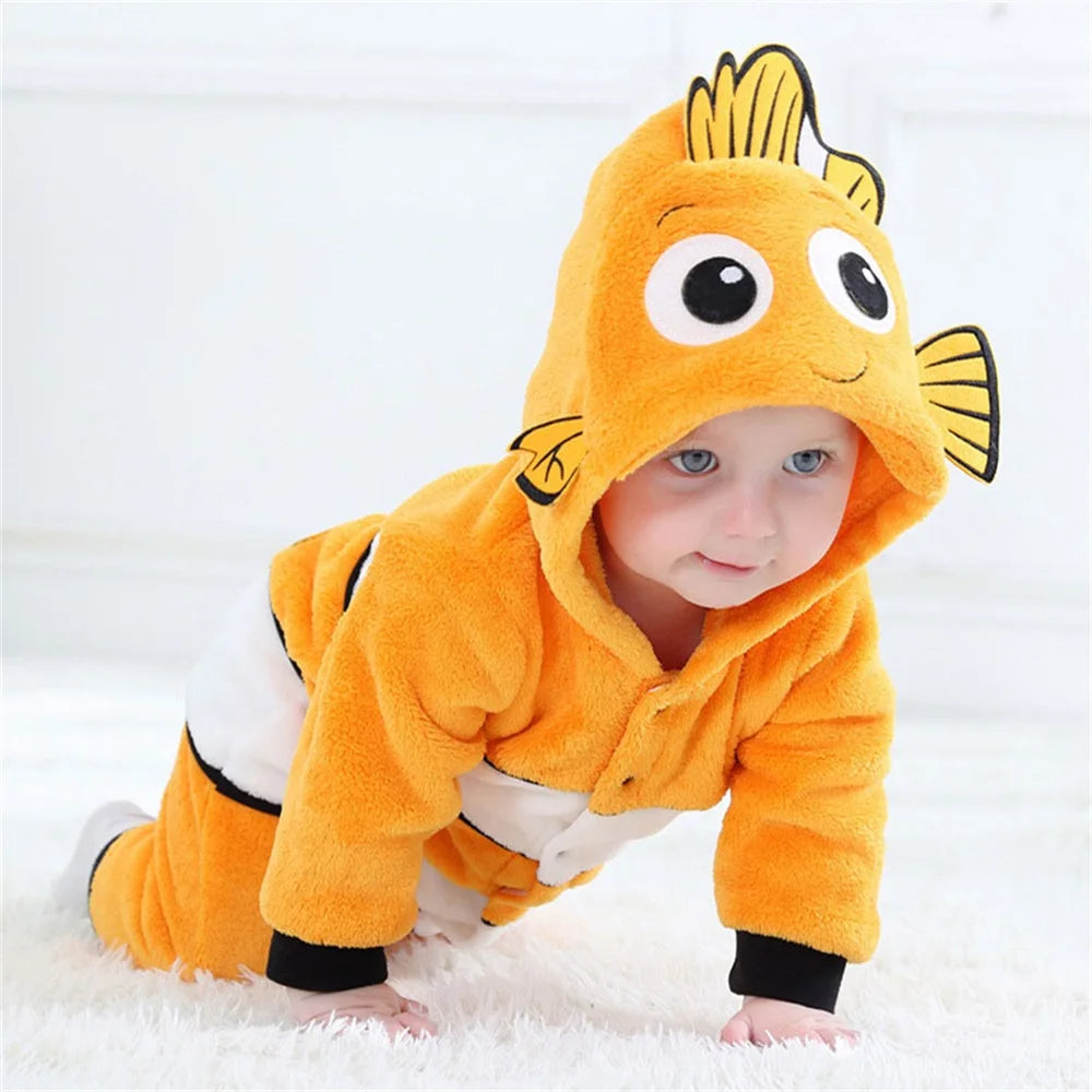 Kawaii Fish Baby Romper | Soft Flannel Toddler Onesie