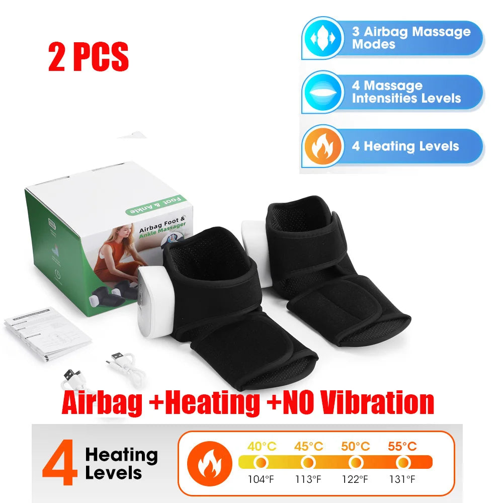 Wireless Air Pressure Ankle Massager | Electric Heating & Vibration