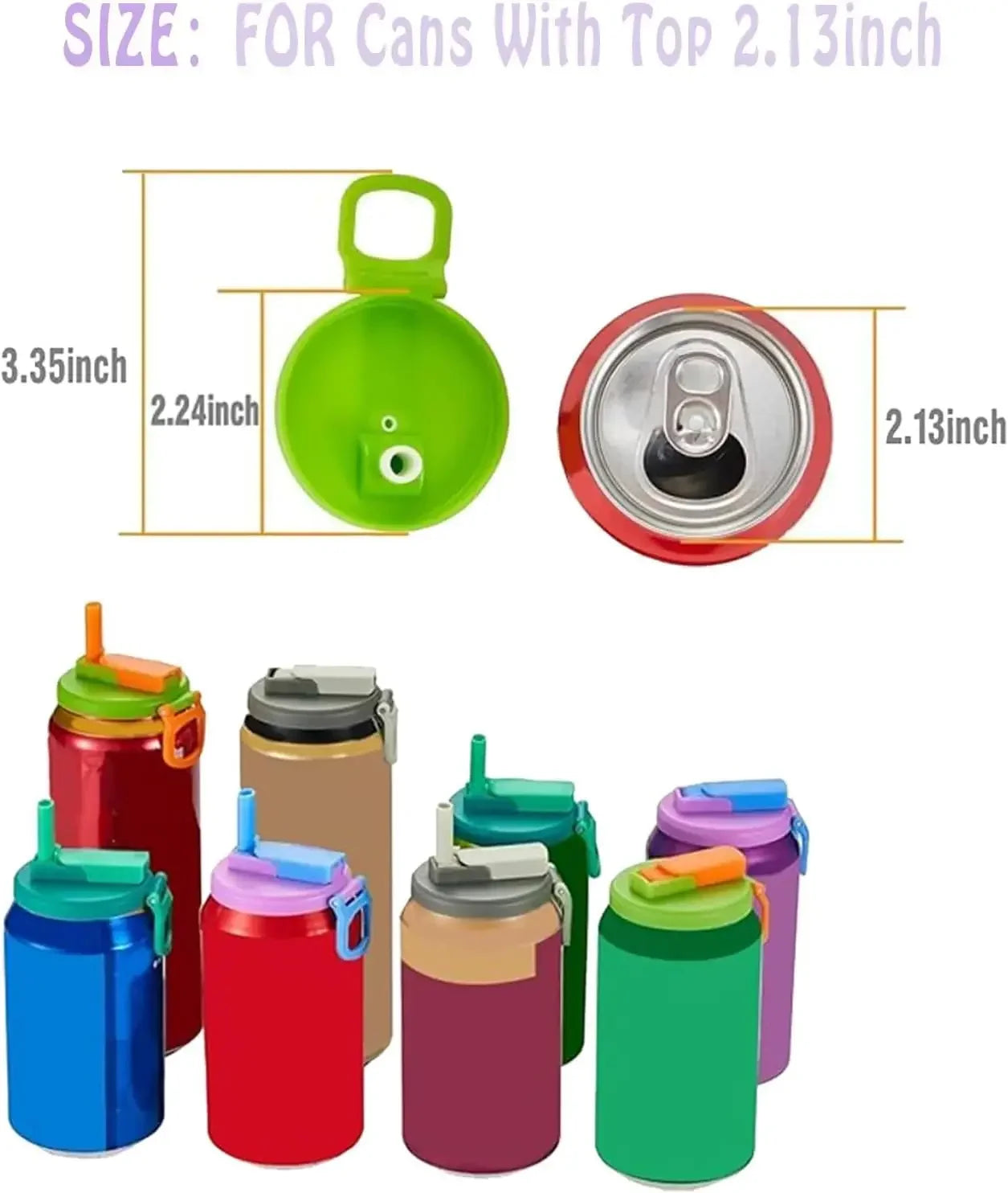 Reusable Silicone Can Lids With Straws - Leak-Proof & Eco-Friendly
