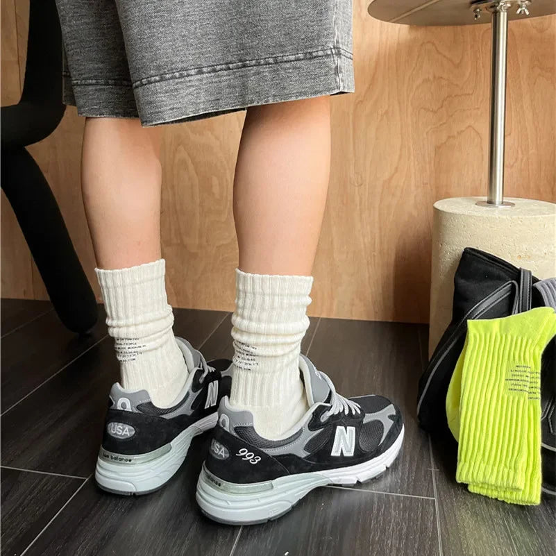 Men's Vintage Letter Medium Tube Socks | Thick Sports Comfort