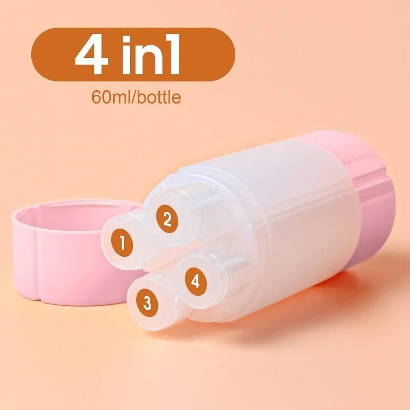 4-in-1 Leak-Proof Travel Bottle Set | Perfect for Gym and Camping