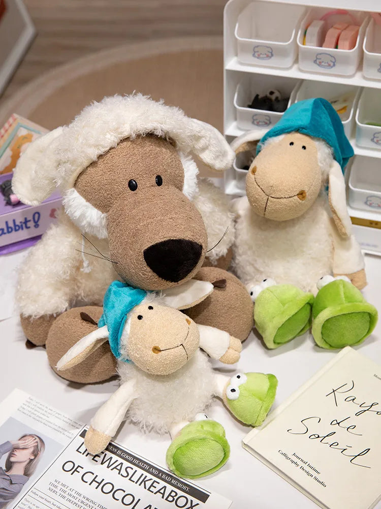 Cute Sheep Plush Toy | Soft Sleepy Sheep Plushie Gift