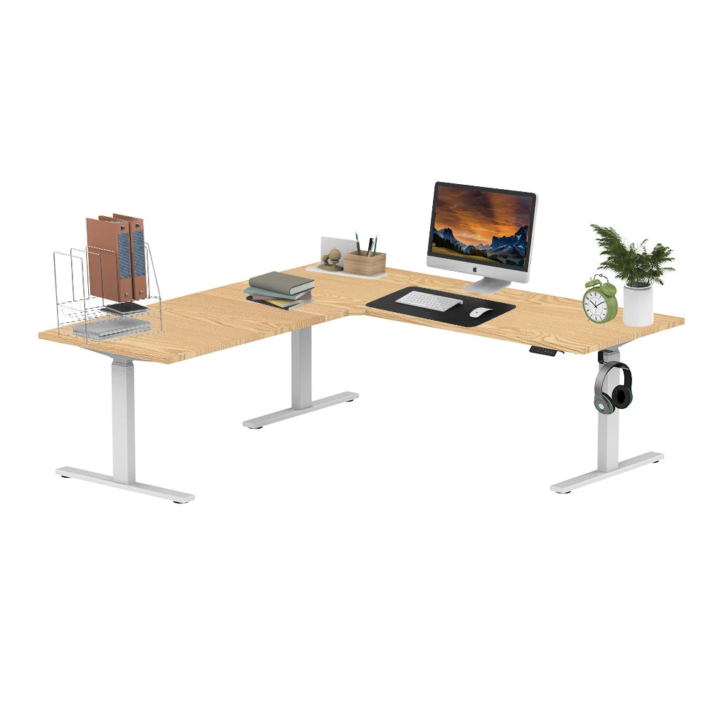 Height Adjustable Ergonomic Electric L Shaped Standing Desk