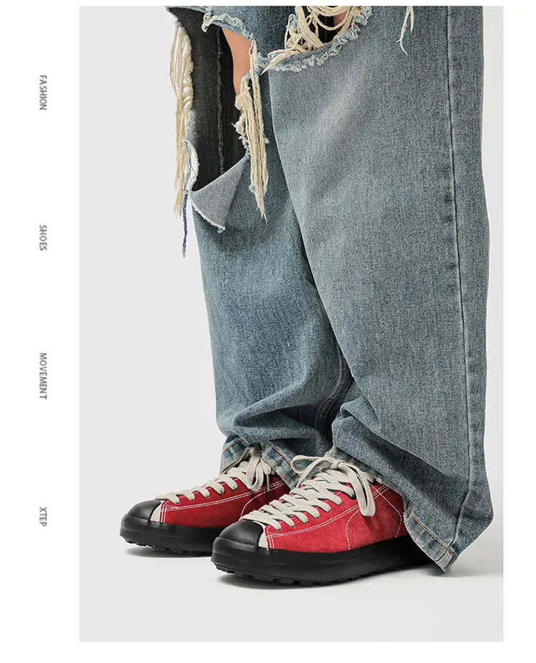Men's Casual Suede Sneakers | Non-Slip Platform Walking Shoes
