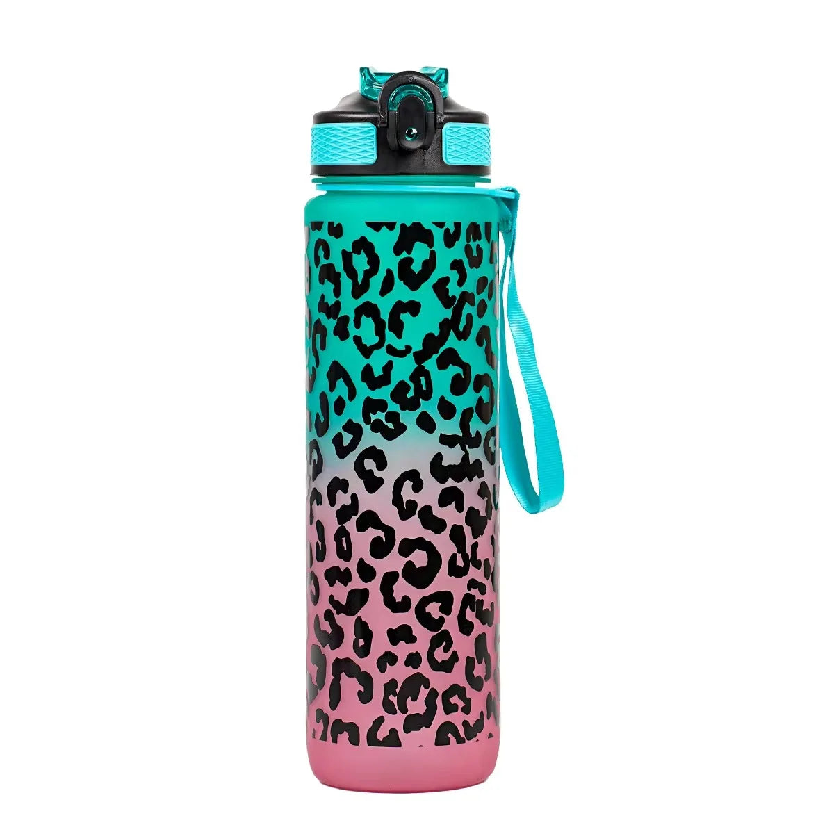 1 Liter Leopard Print Sports Water Bottle | Leak-Proof & Portable