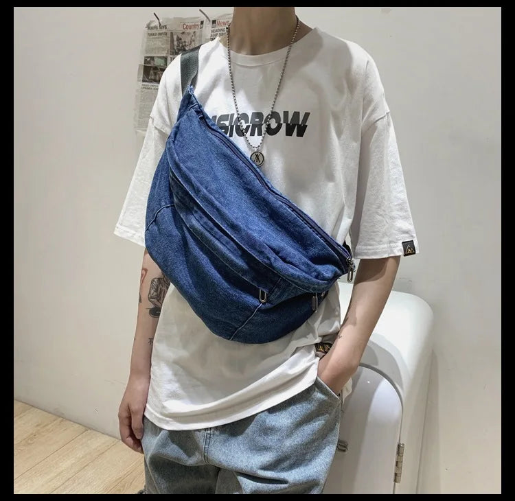 High Quality Denim Waist Bag | Stylish Crossbody Fanny Pack