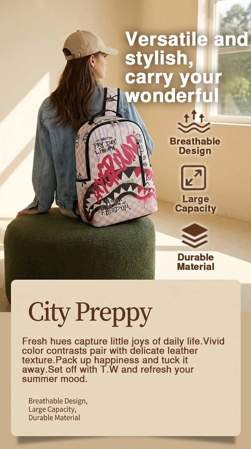Trendy Hip-Hop Street-Style Backpack | Large Capacity Commuter Bag