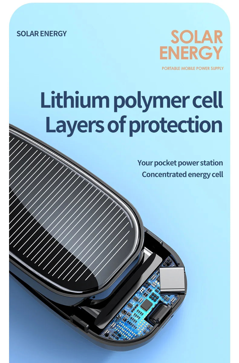 Portable Solar Power Bank 1200mAh | Fast Charging External Battery
