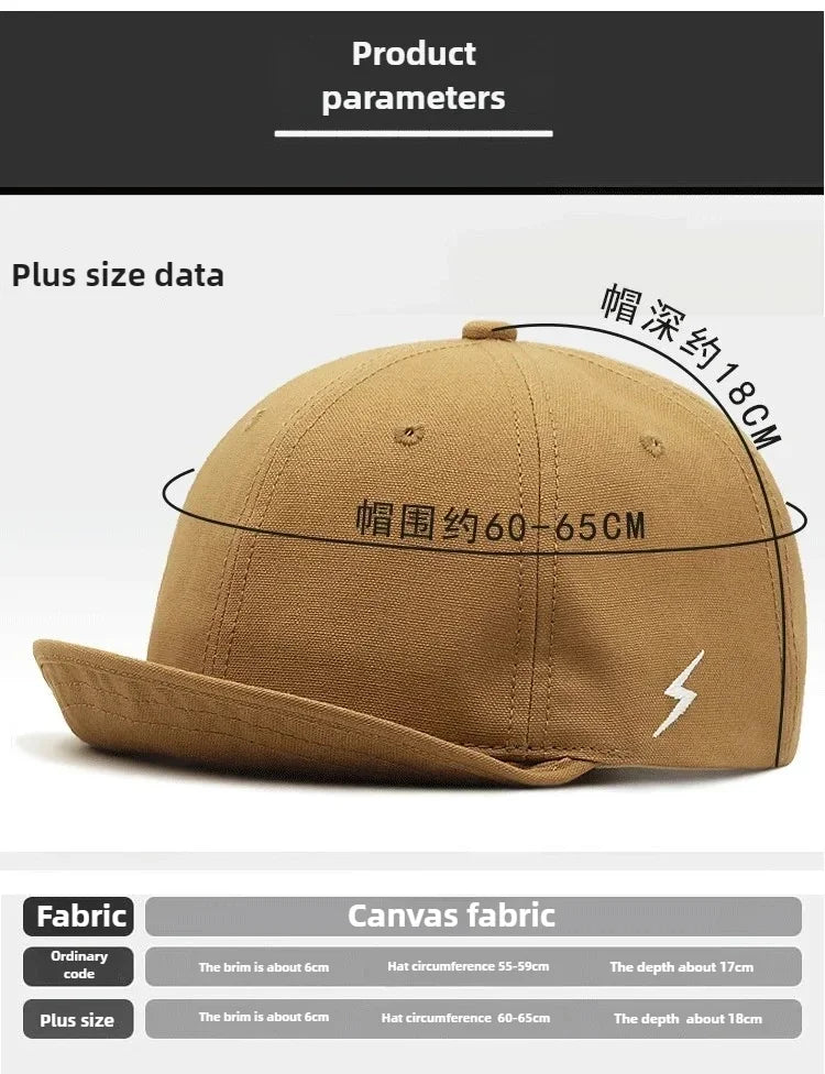 Large Head Up-turn Peak Hiphop Snapback Hat | Unisex Adjustable Cap