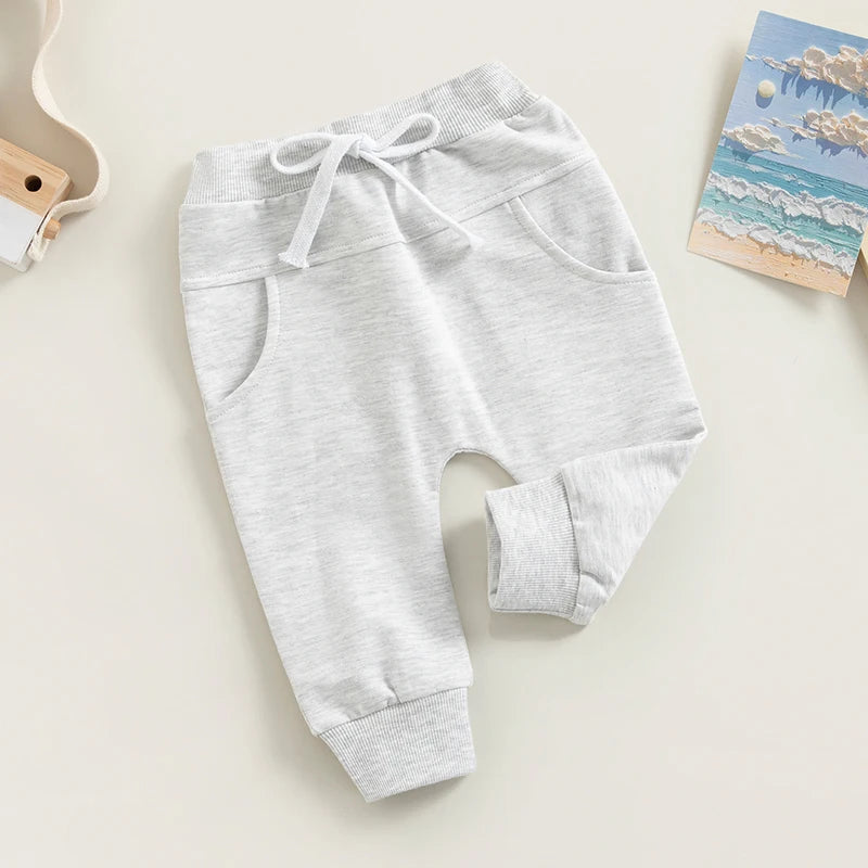 Baby Boys Casual Jogger Sweatpants with Pockets | Comfy Trousers