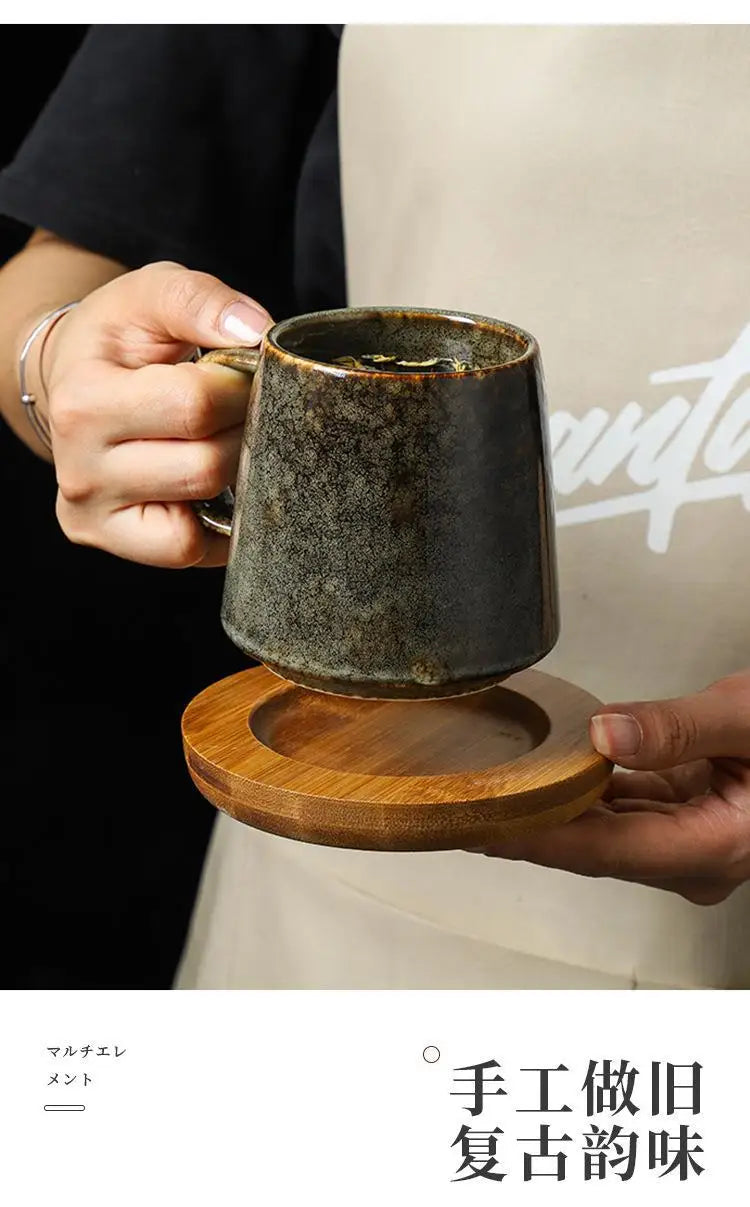 Vintage Ceramic Mug | High-Capacity Coffee and Tea Cup