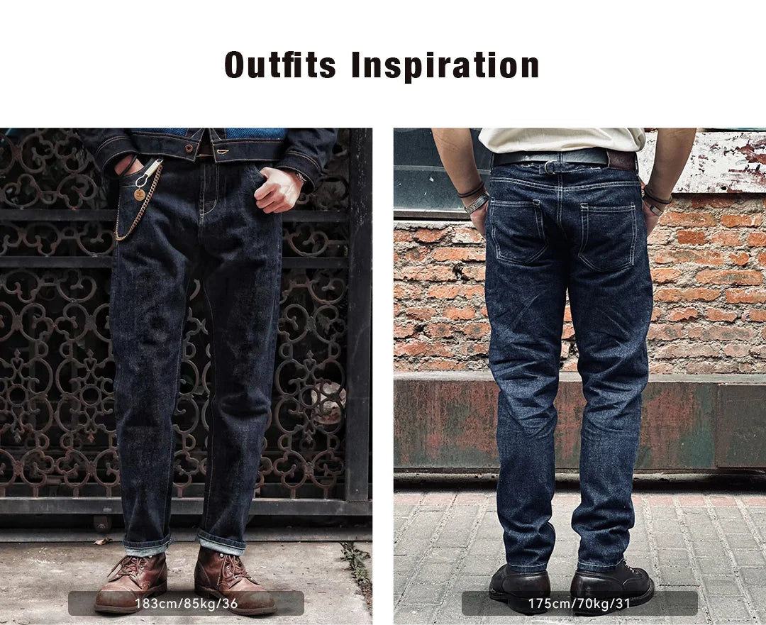 Men's Straight Fit Selvedge Raw Denim Jeans | Timeless Comfort