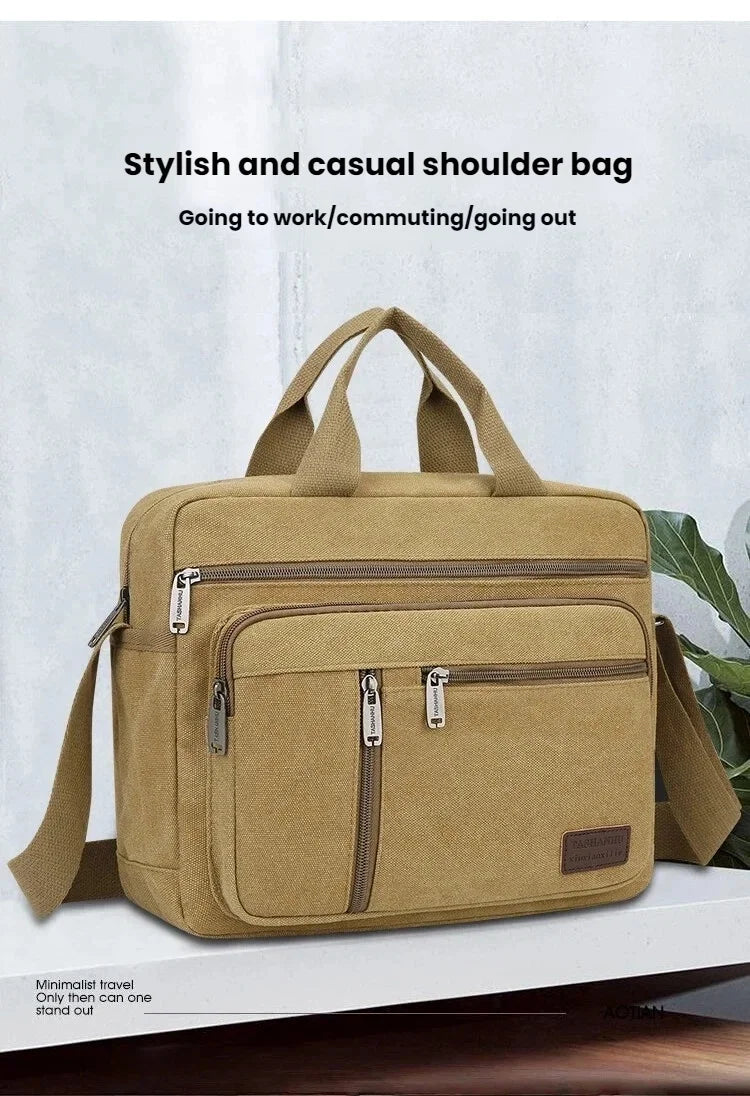 Men's Casual Canvas Shoulder Bag | Lightweight Crossbody Tote