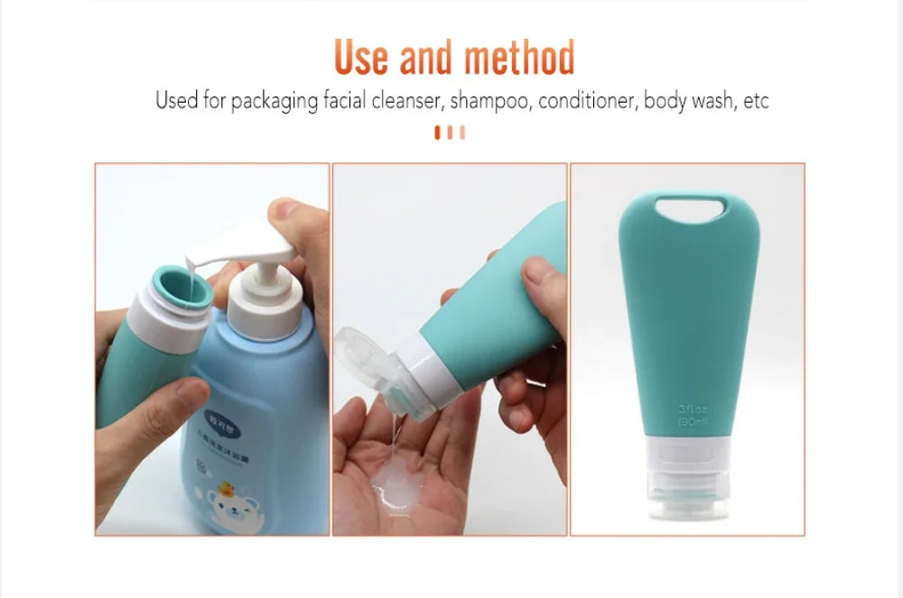 Silicone Travel Dispenser Bottle Set | Durable & Refillable Containers