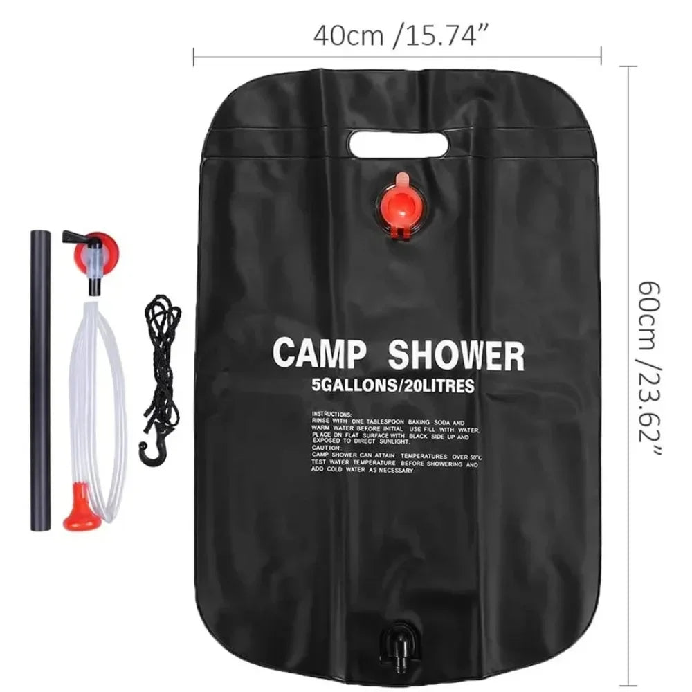 20L Solar Heated Outdoor Shower Bag | Perfect for Camping & Beach