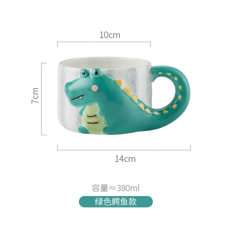 Cute Dinosaur Mug | Colorful Ceramic Coffee Cup for Home & Gifts