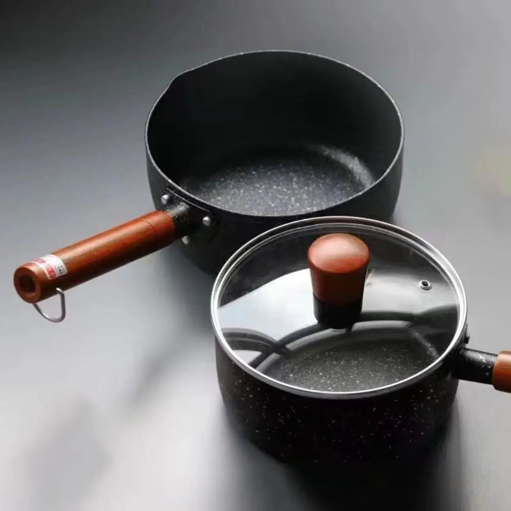 Olla para leche antiadherente con tapa y boquilla para verter | Perfecta para cocinar