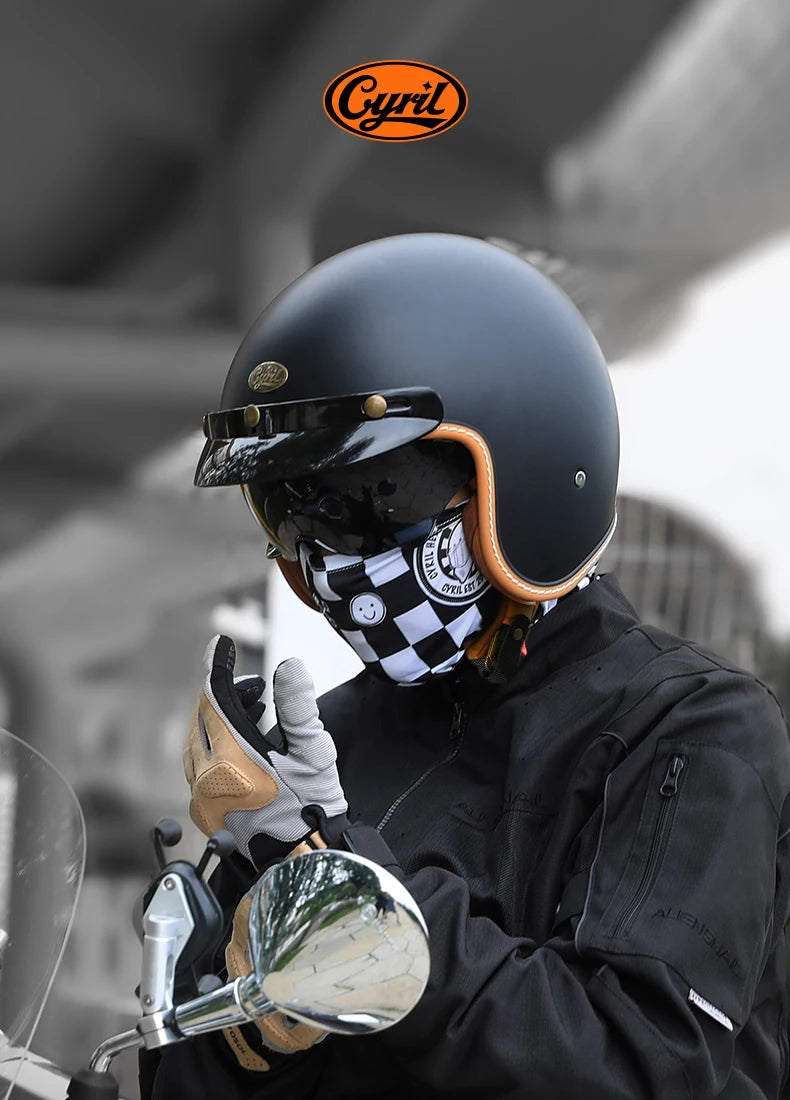 Lightweight Retro Open Face Motorcycle Helmet for Men & Women