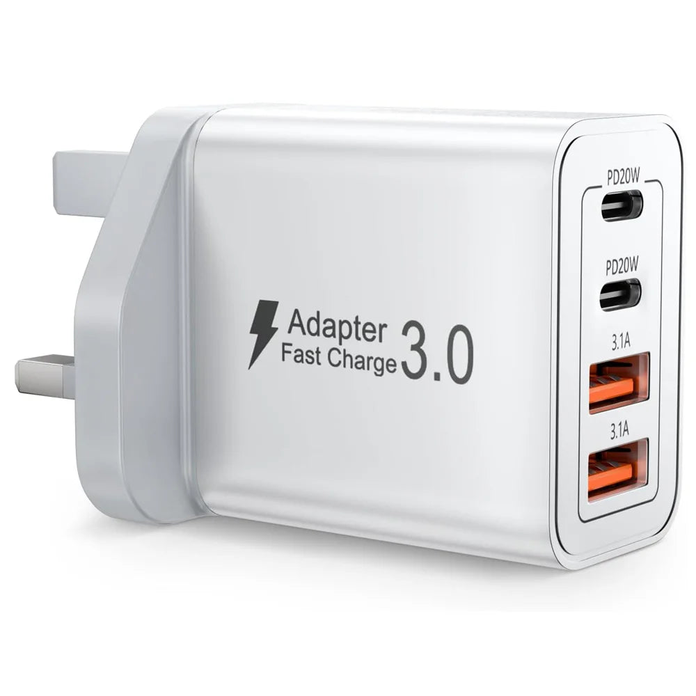 40W USB C Fast Charging Wall Charger | Multi Ports Travel Adapter