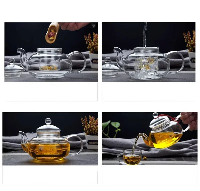 1000ML Heat Resistant Glass Tea Pot with Infuser | Elegant Tea Brewing
