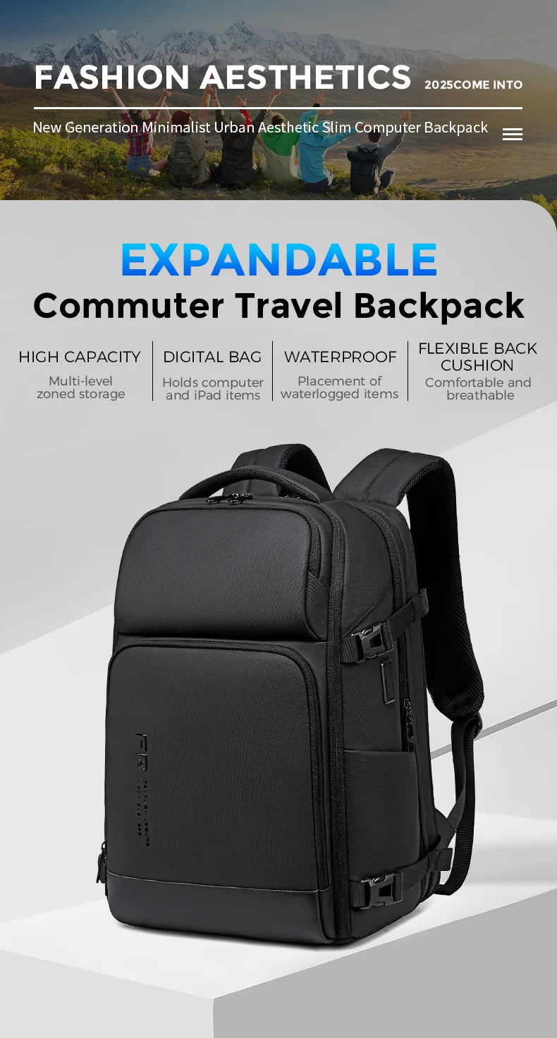 Mochila multicapa para hombre | Versátil para viajes y negocios