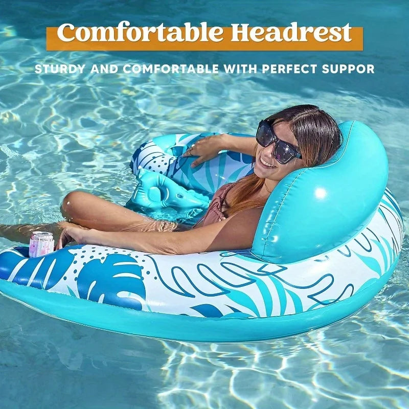 Inflatable Pool Chairs with Cup Holders | Summer Water Fun