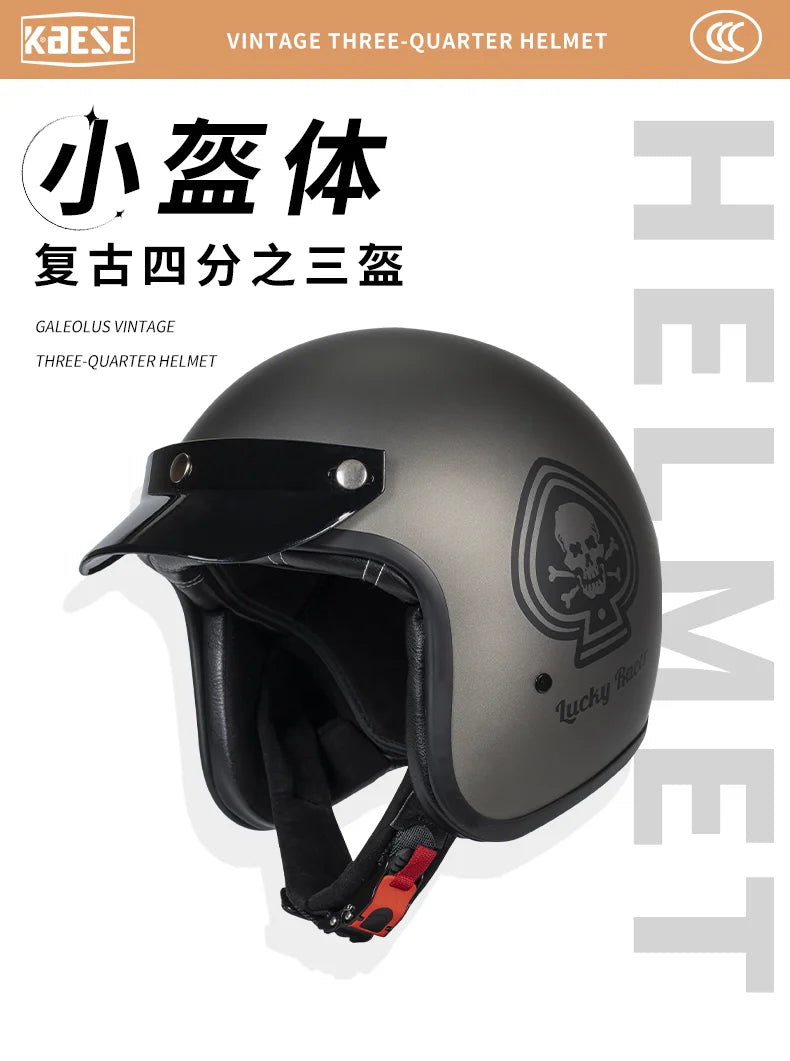 Retro Japanese Style Mouth Helmet | Personalized 3/4 Jet Casco