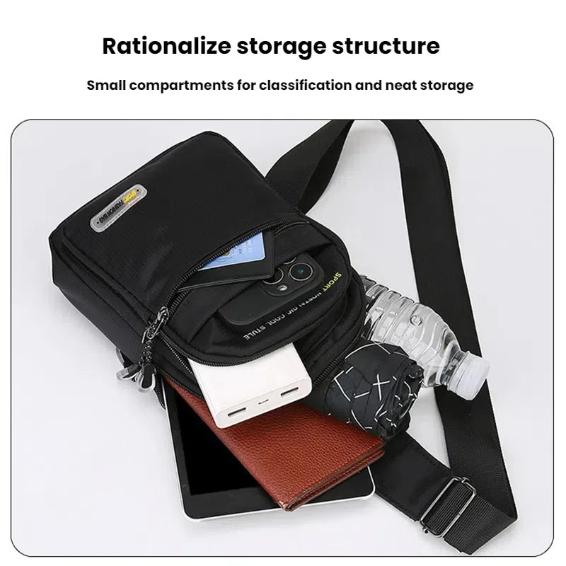 Men's Casual Shoulder Bag with Multiple Pockets for Storage Suitable for Lightweight Shoulder Bags Multifunctional Chest Bags