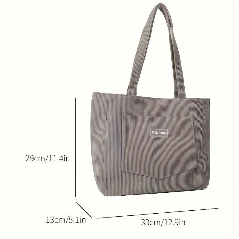 Stylish Women's Corduroy Shoulder Tote Bag | Large Capacity Handbag