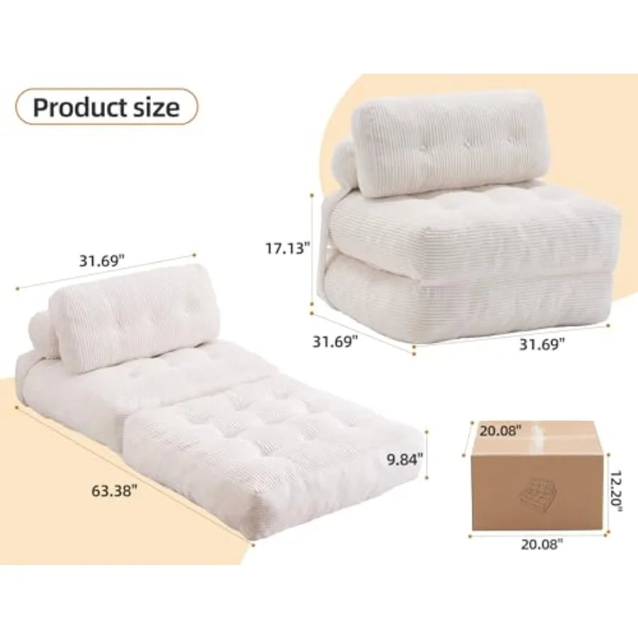 Convertible Folding Sofa Bed | Comfortable Foam Couch Lounger