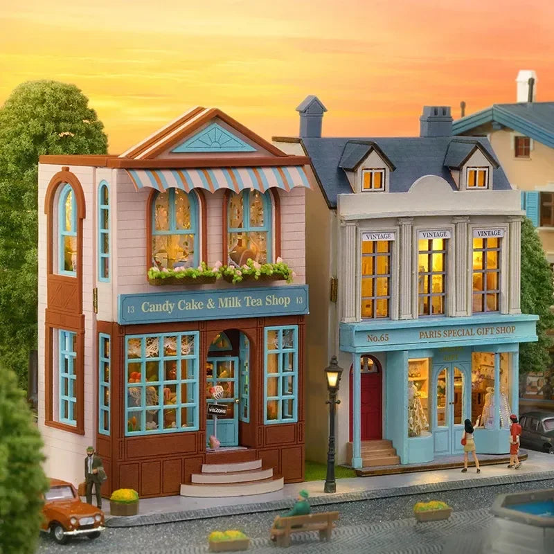 Kit de casa de muñecas en miniatura de madera DIY | Regalo creativo para todas las edades