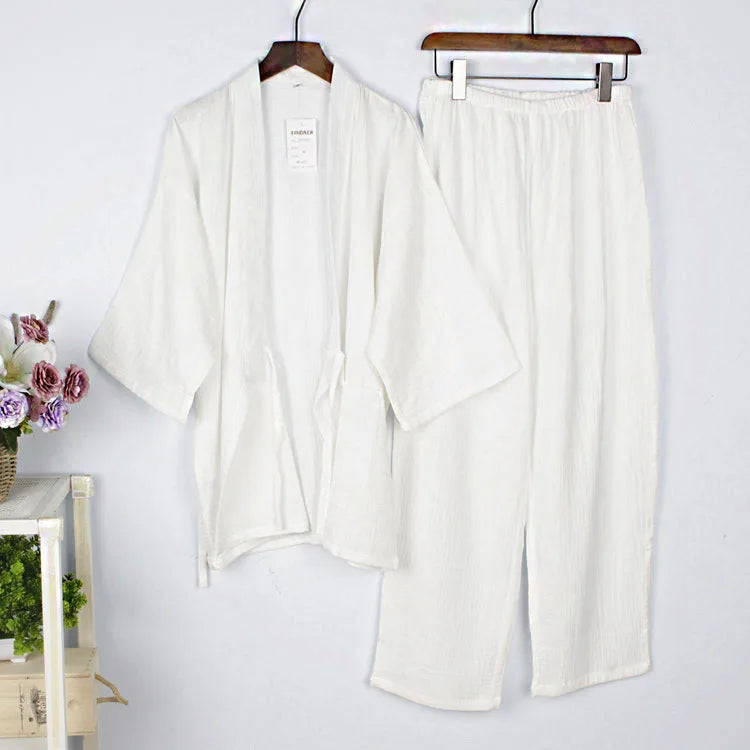 Men's Plus Size Cotton Kimono Pajamas | Stylish Comfort Homewear