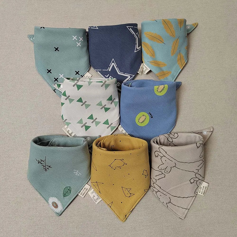 8-Pack Baby Bibs | Soft Cotton Triangle Burp Cloths for Infants