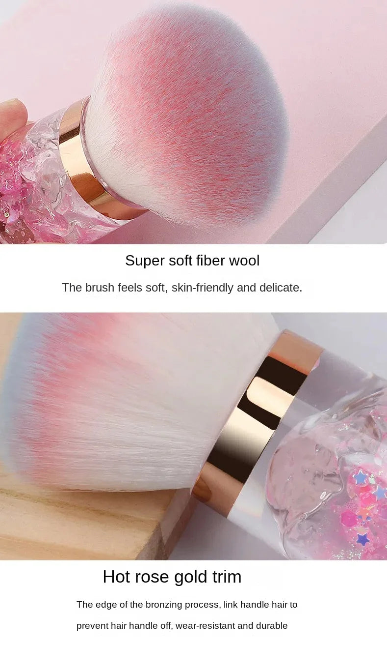 Portable Pink Blush and Nail Dust Brush | Essential Beauty Tool