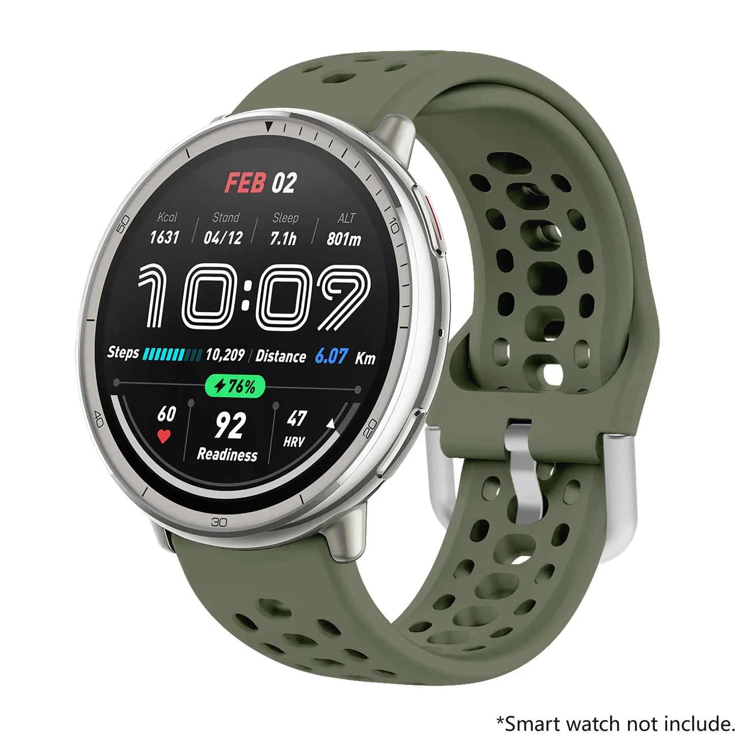 20mm Silicone Sport Watch Strap | Breathable Replacement Band