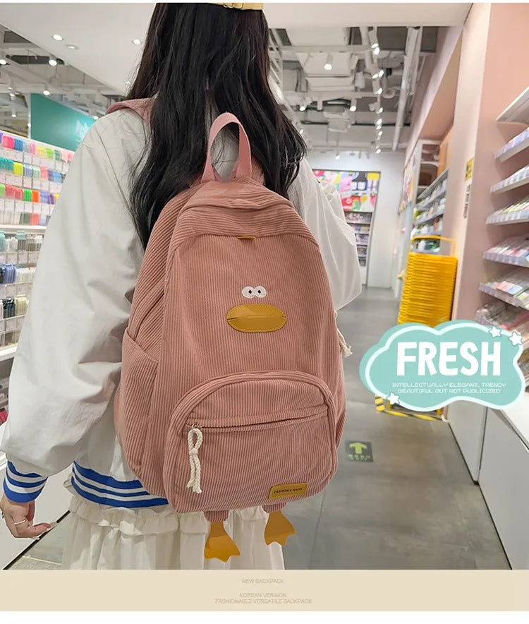 Cute Cartoon Duck Backpack | Stylish Travel Bag for Students