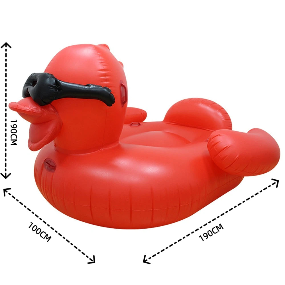 Giant Inflatable Duck Float with Sunglasses | Summer Pool Fun