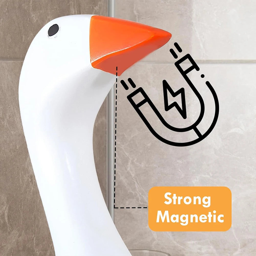 Kawaii Magnetic Silly Goose Figurine | Cute Resin Statue Decor